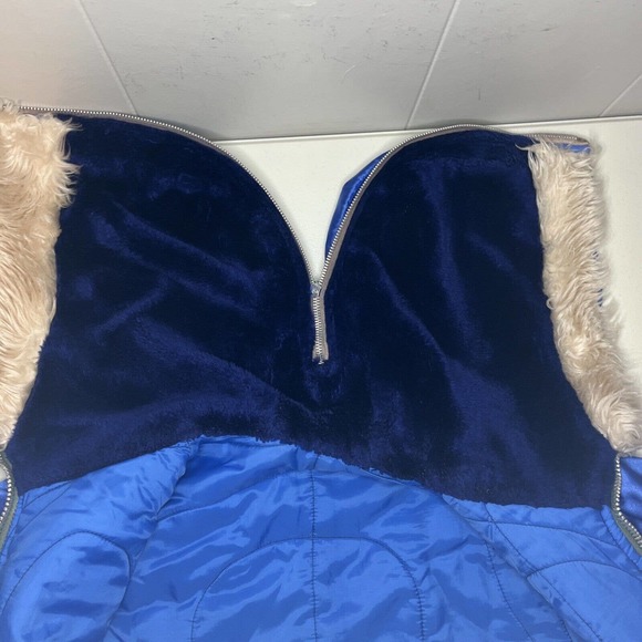 Vintage Korea Satin Jacket Embroidered Eagle Osan Blue size Large - Picture 4 of 6